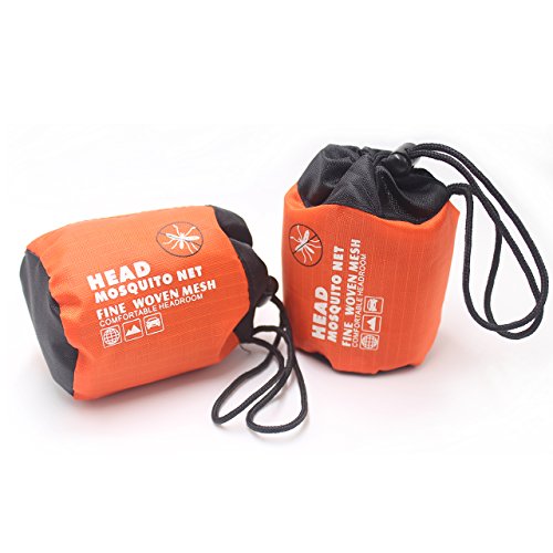 Mosquito Head Mesh Nets Gnat Face Netting for No See Ums Insects Bugs Gnats Biting Midges from Any Outdoor Activities, Works Over Most Hats Comes with Free Stock Pouches (3pcs, White) - color: White