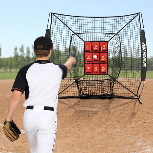 Adjustable Strike Zone Target,Numbered Pitching Pad for Baseball - style: Black