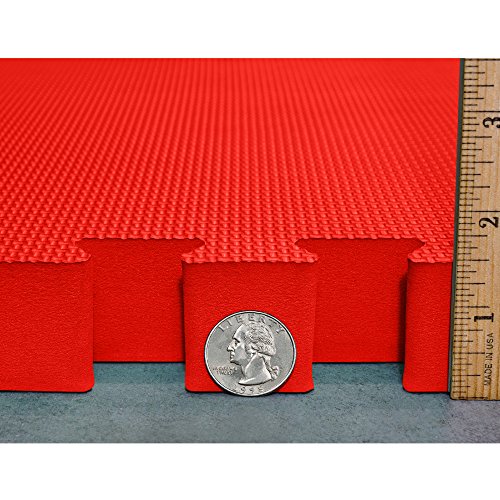 Meister X-Thick 1.5" Interlocking EVA Foam Mats - RD - 16 Tiles (64 Sqft) - color: Red, size: 16 Tiles (64 Sqft)