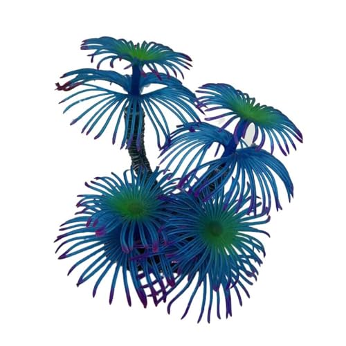 Fake Underwater Coral, Simulation Aquarium Backgrounds Plants Soft Fish Tank Water Grass Landscape Ornament Silicone Coral(Rose red)