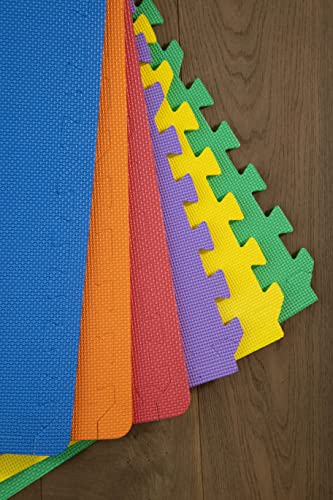 Square Brands Interlocking Foam Floor Tiles for MMA & Home Gym | Puzzle Floor Mats | 3/8" Thick - size: 120SQFT