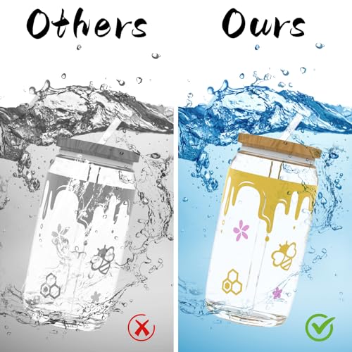 24pcs Cute Bees UV DTF Cup Wrap,UV DTF Cup Wraps for 16 oz,Glasses,Tables,Chairs,Computers,High Viscosity UV DTF Transfer Paper - style: Cute bees