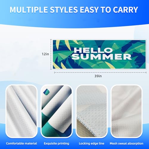 Cooling Sports Towel 39"X11.8" Cold Feeling Towel for Gym Fitness Running Yoga Pilates Soft Quick Dry Breathable Lightweight Camping Towel Summer Hiking Climbing Workout Essentials(Dark Green) - color: Dark Green