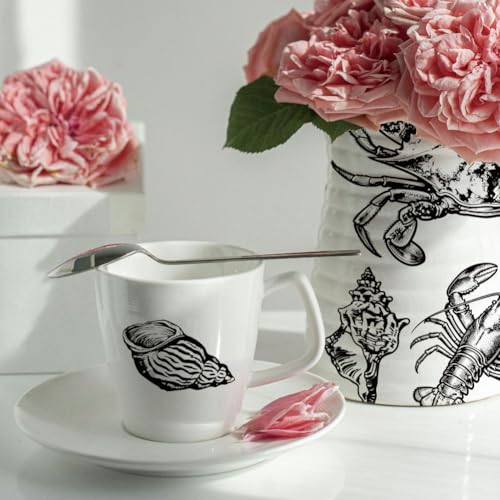SUPERDANT 4PCS Ocean Shellfish Underglaze Paper Transfer Lobster Crab Transfer Papers for Clay Ceramic Porcelain Under Glaze Transfers for Pottery Enamel Decals Black Underglaze Handcrafted Gifts