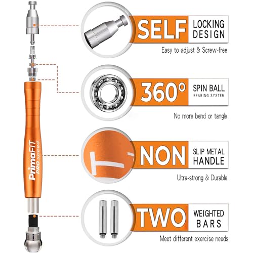 PrimaFIT Pro Speed Jump Rope for Adults, Weighted Skipping Rope for Boxing - color: Orange