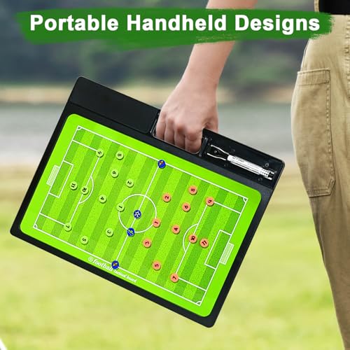 Soccer Coaching Board, Double-Sided Magnetic Tactics Clipboard