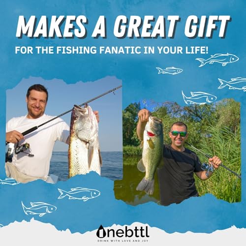 Onebttl Fishing Gifts for Men, Funny Coffee Mug for Fisherman, Dad, Grandpa for Christmas, Father's Day, 13.5oz/400ml