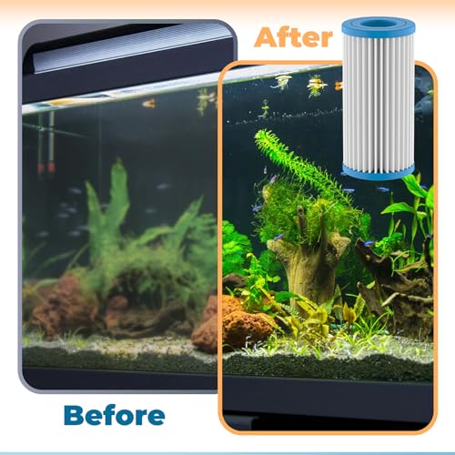 ANTOBLE 2 Pack PA0140 Micron Cartridges Replacement Parts Compatible with Magnum Canister Filters and Polishing Internal Canister Filters, Fish Tank Aquarium Water Polisher