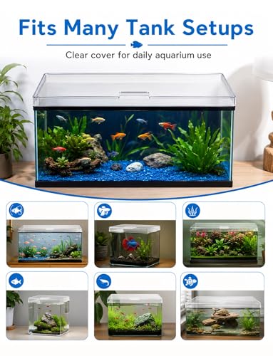 Clear Aquarium Lid with Feeding Hole, 0.12 inches Transparent Fish Tank Cover with Air Slots, Anti Jump Cover for DIY Top Tanks, for Daily Fish Care(111x20cm) - size: 111x20cm