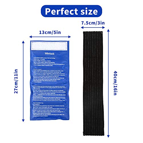 Reusable Gel Ice Pack 2 Piece Set Soft Cold Hot Compress Wraps with Straps - style: 11.93x6.14(2 Pack)