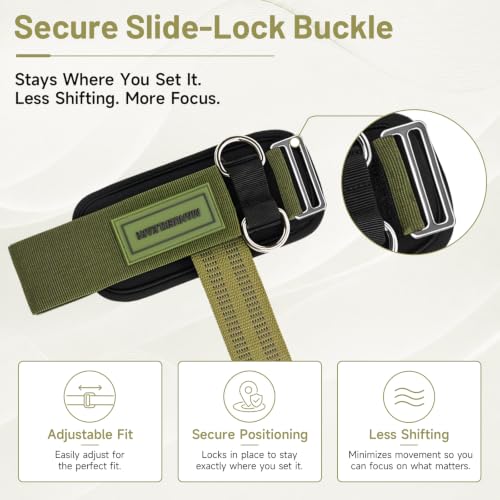 MANUEKLEAR 2 Size Gym Lifting Straps with D Rings for Cable Machine - color: Green