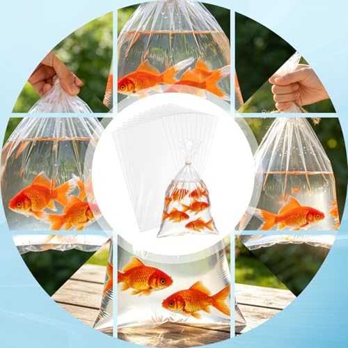 6"x12" 2 Mil Clear Plastic Fish Shipping Bags, 50 Pack, Double Bottom Seal Leak-Proof Heavy Duty Poly Bags for Live Fish Transport, Aquarium, Industrial & Healthcare Use