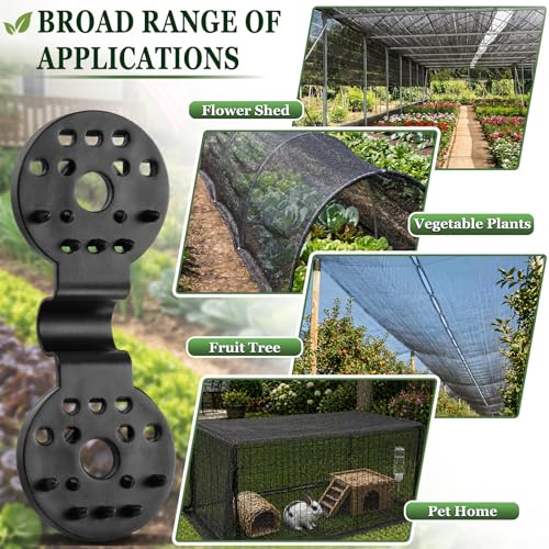 Svepndic 100 PCS Shade Cloth Clips, Plastic Shade Net Clips for Mesh or Thin Shade Fabric, Round Black Clips for Mesh Tarp, Bird Netting, Garden Netting and Sun Shade Cover