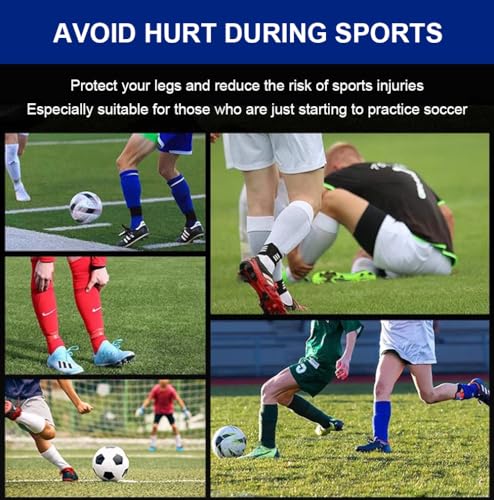 2 Pack Soccer Shin Guards Soccer Adult, Soccer Shin Guards for Kids Soccer Shin Pad with Honeycomb Pads, Shin Defender Shin Guard Sleeves, Ski Shin Guards Ski Shin Pads - color: Blue, size: Medium