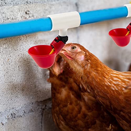 20 Pack Chicken Waterer PVC Tee Fittings - Fully Automatic for Threaded Chicken Waterer Nipples/Cups/Feeders/Poultry Water Drinker, White