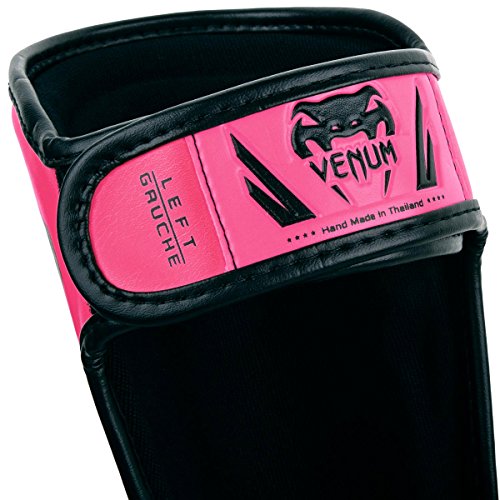 Venum Kids Elite Shinguards - color: Neo Pink, size: Medium: 6-8 Years
