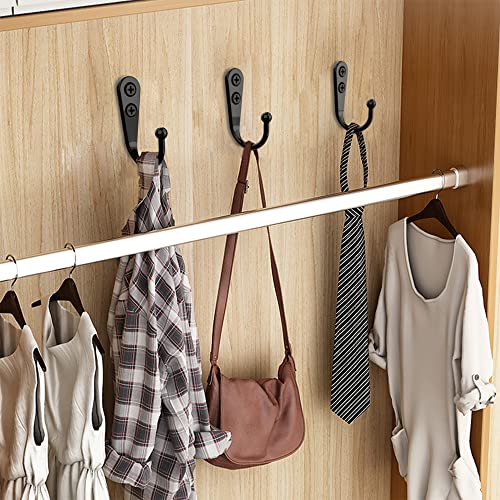 15-Pack Black Wall Mount Hooks for Hanging Coats & Towels - color: 15PCS Black Hooks