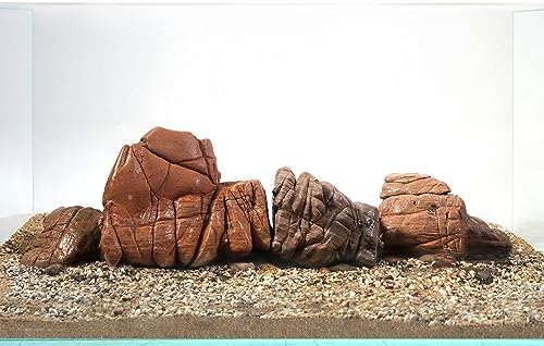 Elephant Skin Stone Natural Multi-Texture Rocks (18lbs, 3~9 inches,7pcs) for Aquarium, Paludarium, Terrariums, Landscaping, Decorative of Caves, Waterfalls, Cliffs - size: 11 Elephant Skin Stone(3-9 inches,18lbs)