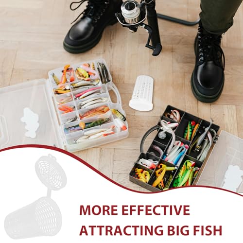 VANZACK 10Pcs Fishing Bait Cage Traps Feeder Holder Box Large Size Baits Case Barrel Fish Lure Plastic Basket Fishing