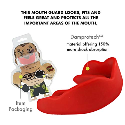 DAMAGE CONTROL High-Impact Sports Mouth Guard – Red - color: Red, size: Adult