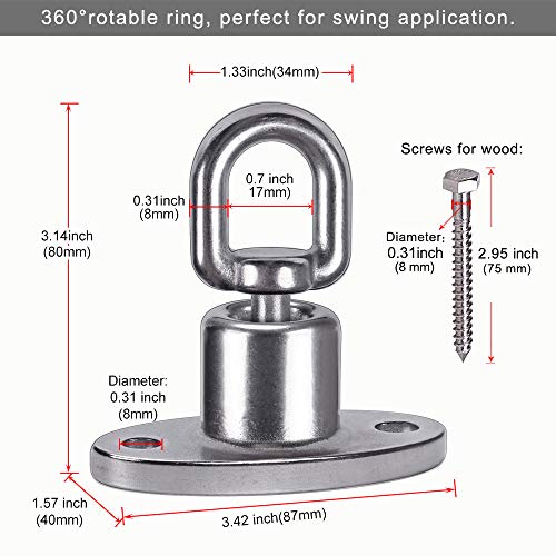 SELEWARE Tire Swing Swivel Hanger, Heavy Duty Swing Hook, 1200 LB Capacity | Silent Ball Bearing Rotation, Reduces Twisting, Ideal for Swings, Hammock Chairs, Punching Bags and Playground Sets - color: Ball Bearing Swing Hanger, 1 Pack
