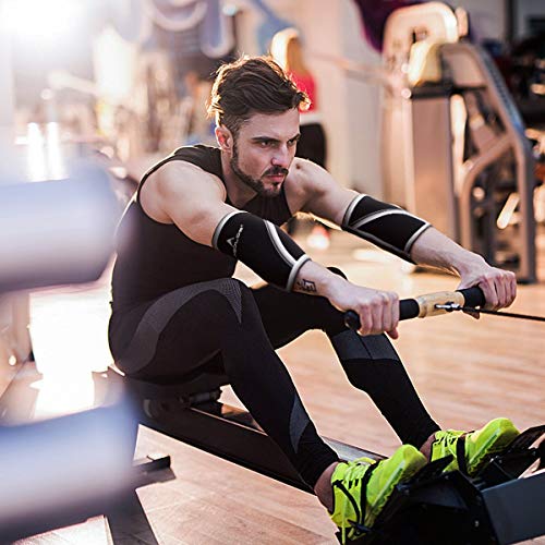 AEOLOS Compression Elbow Sleeves(Pair), 5mm Neoprene Elbow Barces for Weightlifting Powerlifting Tennis Golf and Basketball (Medium, Black) - size: Medium