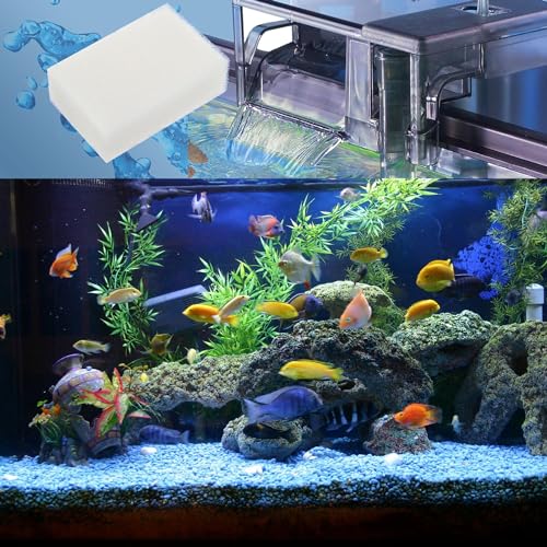 6 Pcs Aquarium Bio Sponge White Foam Filter Pads Compatible with Aqua Clear 70/300 Filtration Systems