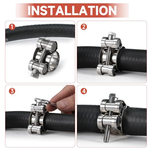 AKIHISA T-Bolt Hose Clamp,Adjustable Working Range 1.26" to 1.38"(32-35mm),304 Stainless Steel Hose Clamps Turbo Intake Clamp for Automotive, Turbo Tubes, Intercooler Pipes(2 Pack) - size: 32-35mm 2pack