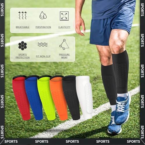 Soccer Shin Guards Shin Pads for Kids Youth Adult, Calf Compression Sleeve with Honeycomb Pads, Lightweight Calf Protective Gear for Football Soccer Baseball Boxing Kickboxing