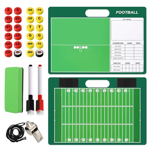 R2Depot Magnetic Coach Marker Boards, Dry Erase Double-Sided Coach Lineup Clipboard, Coaches Gift, Fit for Basketball, Football, Soccer, Baseball - style: Football