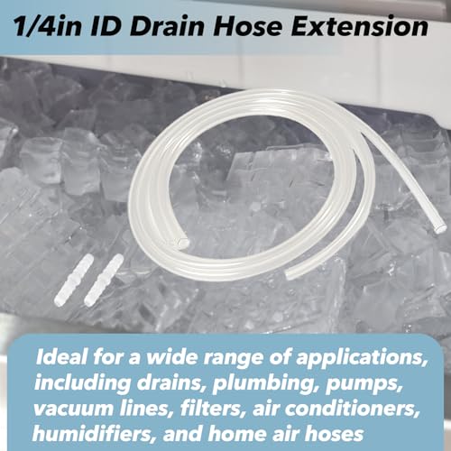 2-Pack Drain Hose Extension for Nugget & Opal Ice Maker, 1/4'' ID and 3.3 Feet Drain Hose Extension for Nugget Ice Maker, Ice Maker Hose Replacement Compatible with Nugget Accessories