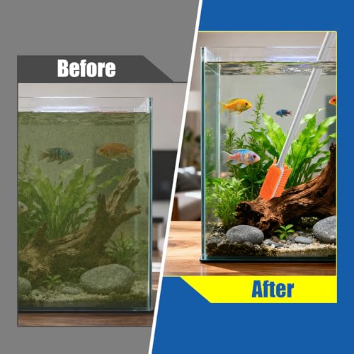 Small Glass Aguarium Cleaning Tool Algae Scraper for Acrylic Aquariums Fish Tank Cleaner Brush (Longer Size) - size: 17.3in