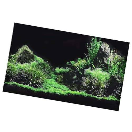 Akozon Fish Background, 55 Gallon Aquarium Decoration Sticker, DIY Seafloor Water PVC Sticker for Aquarium (91 * 50cm)