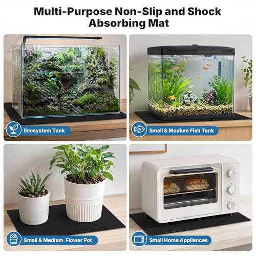Aquarium Leveling Mat 12" X 24" X 0.2" EVA Aquarium Foam Leveling Mat, Non-Slip Shockproof Fish Tank Mat for Under Tank for Glass Fish/Turtle Tank Protection