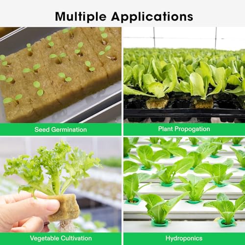 VIVOSUN 1 Inch Rockwool Cubes, 100 Plugs Grow Cubes for Hydroponics, Cuttings, Cloning, Plant Propagation, Seed Startling - size: 1"-100 Plugs