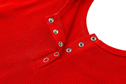 Deerludie & T Womens Scoop Neck Ribbed Tank Tops Low Cut Solid Sexy Summer Sleeveless Henley Tees Shirts
