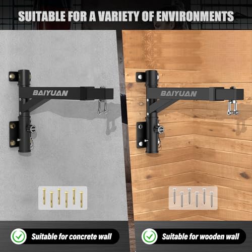 BaiYuan Heavy Bag Hanger - Adjustable Wall Mount Punching Bag Hanger - size: W:17"-27"