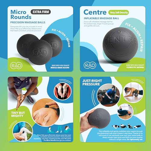 RAD Yoga Bundle for Myofascial Release, Muscle Recovery, & Relaxation – Includes Multi-Use Yoga Block, Neuro Ball Foot Roller, Peanut & Massage Balls in Multiple Sizes & Densities - style: Yoga Bundle – 7-Piece