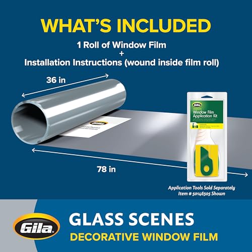 Gila Glass Scenes Frosted Glass Static Cling Window Film, 3ft x 6.5ft