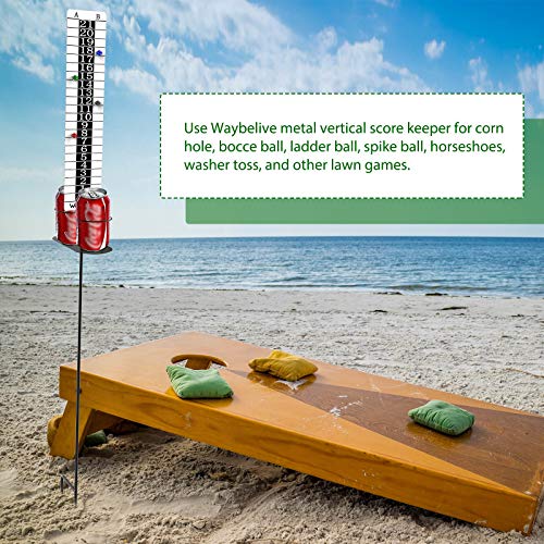 Waybelive Metal Magnetic Cornhole Scoreboard with Drink Holders