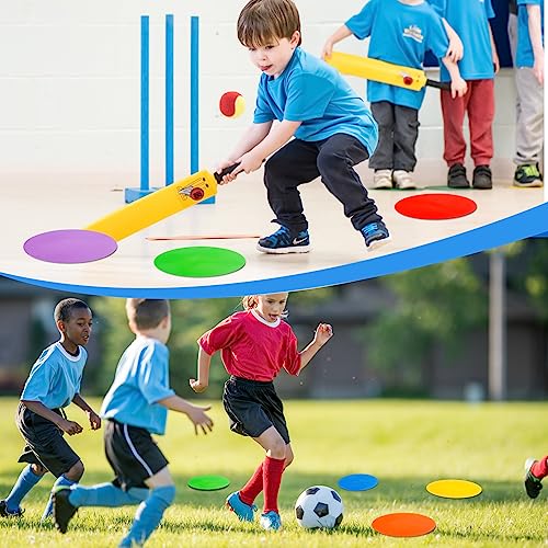 9 inch Spot Markers Flat Field Cones, Non Slip Rubber Agility Markers Flat Field Cones for Soccer Basketball Sports Speed Agility Training (6 pcs)
