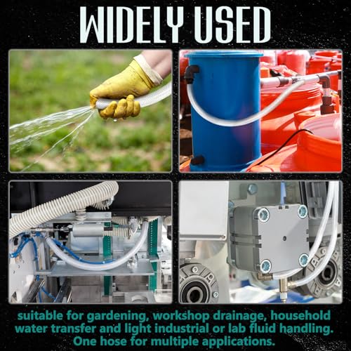3/8" ID x 19/32" Od x 50 ft Braided PVC Tubing Reinforced Clear Vinyl Hose, Heavy Duty Flexible High Pressure PVC Braided Hose for Water Home Garden Aquarium Washing