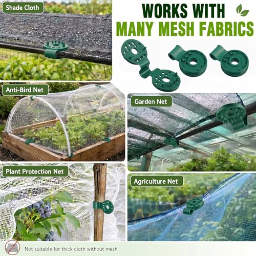 Frienda 30 Pcs Green Round Shade Cloth Plastic Clips Reusable Heavy Duty Sunshade Fabric Net Clips Attachment and Placement for Sun Shade Net Anti Bird Garden Waterproof Netting Accessories - color: Green