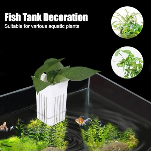 DONGKER Aquarium Plant Holder,2 PCS Hanging Aquatic Planted Pot Hydroponic Fixed Basket Wall Mounted Planting Bracket for up to 0.5" Thick Water Tanks Aquarium Decor
