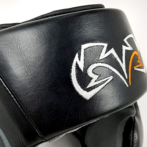 RIVAL Boxing RHG20 Traditional Headgear - Microfiber Inner Lining, Quick and Easy Adjustment, and Dual Density Foam Padding - color: Black/Black, size: X-Large