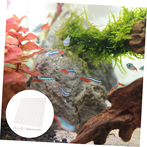 Abaodam 1set Aquarium Divider Panel Fish Tank Isolation Grid Suction Clips Mesh for Breeding and Compartmentalization for Fish Use