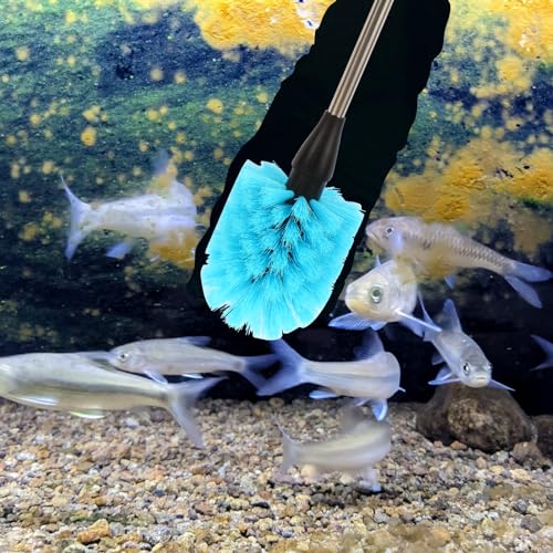 Fish Tank Cleaning Tools, Aquarium Gravel Brush, Scrubber & Glass Cleaning Kit | Professional Aquarium Accessories Set, Glass Scrubber & Brushes for Fish Tank Gravel and Daily Maintenance Cleaning