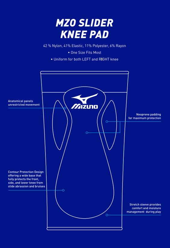 Mizuno Adult Slider Kneepad - color: Royal