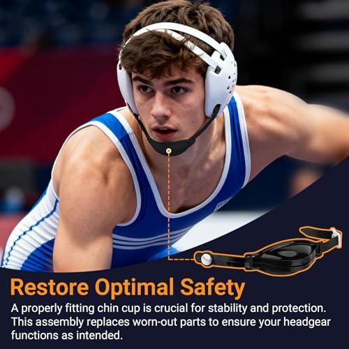 Chin Cup Strap for Wrestling Headgear Compatible with Cliff Keen Head Gear, Adjustable Soft Wrestling Headgear Chin Strap for Adult Youth Replacement Cup Strap Wrestling Assembly - color: Black