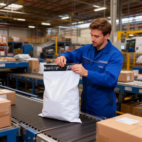 12"x15.5" Poly Mailers,White Shipping and Envelope Bags Pack of 500